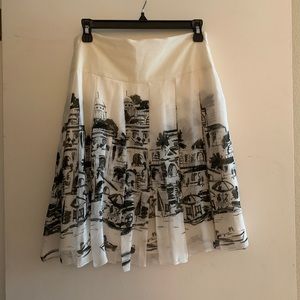 White House Black Market silk pleated skirt